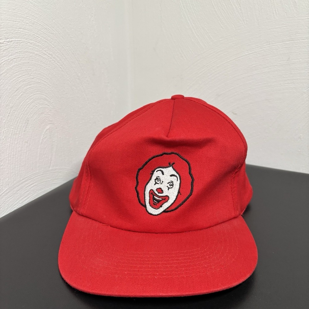 Vintage Ronald McDonald Embroidered Clown‎ Hat Cap Red Snapback Youth Adjustable